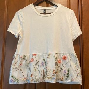 Design Lab Lord and Taylor floral peplum top